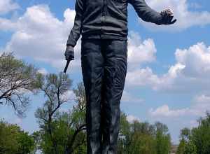 Statue of Paul Dobberstein at the Grotto of the Redemption in West Bend, Iowa