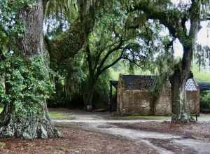These cabins are extremely important in American history. They are original slave cabins. Cabins such as these were used by house servants; field hands slept in wooden cabins near the fields. They are located on the grounds of Boone Hall Plantation