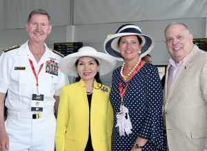 Governor Hogan, First Lady Yumi Hogan And Lt Governor Boyd Rutherford Attend the Preakness by Staff Photographers at Pimlico, Baltimore Maryland