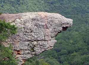 View from bluffline along the Hawksbill Crag Trail in the Upper Buffalo Wilderness in Newton County, AR