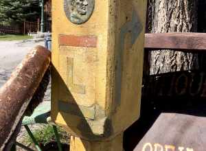 Road Marker on the main road in Genoa, Nevada