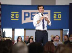 Mayor Pete Buttigieg speaking with supporters at a town hall at the Madison County Fairgrounds Jackson Building in Winterset, Iowa.

Please attribute to Gage Skidmore if used elsewhere.