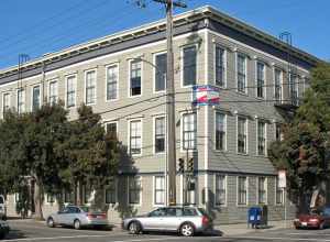 National Register of Historic Places in San Francisco, California. 

Pioneer Trunk Factory, 2185-2199 Folsom St &amp; 3180 18th St, San Francisco, California, USA. Photographed March 22, 2008 by Mike Hofmann from the southwest corner of Folsom and