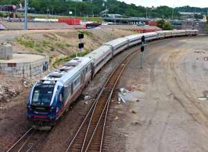 Amtrak "IDTX"4623(SC-44) is leading the Missouri River Runner into Santa Fe Junction to turn around to head back to Kansas City's Union Station seen from the 27th Street bridge to Nowhere west of Southwest Blvd in Kansas City, Missouri.
Photo Taken:
