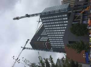 The Omni Louisville Hotel under construction, topped out in 2017