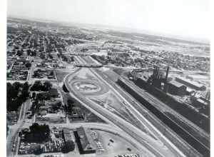 Interstate Route 25. Looking north from the Central Avenue interchange. 6/8/59