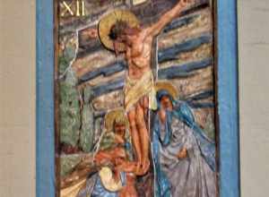 One of the Stations of the Cross in the Cathedral of Saint Mary in St. Cloud, Minnesota.