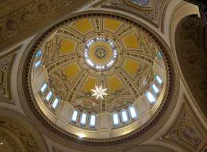 Looking up in the center at the done