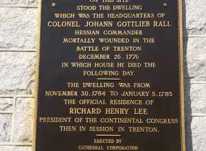 The plaque on the Cathedral of St. Mary of the Assumption in Trenton, New Jersey.
