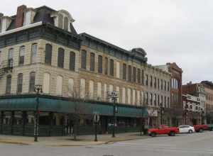 Buildings on the eastern side of the 100 block of Columbus Avenue in Sandusky, Ohio, United States.  This block composes the Columbus Avenue Historic District, a historic district that is listed on the National Register of Historic Places.