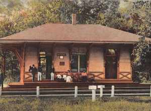 Divided back postcard of Conimicut station