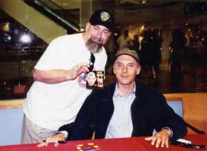 Kevin Stockdale and his copy of I Am Not Homer signed by Dan Castellaneta at Borders Books in South Coast Plaza