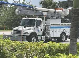 This is a Freightliner M2 106 ,owned by Florida Power &amp; Light (FPL). This vehicle runs on biodiesel.