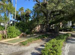 Historic Ponce de Leon Plaza in Coral Gables Florida from the 1920s