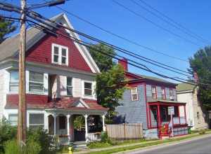Houses on Washington Street (NY 29) in the West Side Historic District, Saratoga Springs, NY, USA