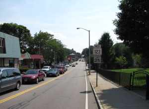 Massachusetts Route 123 westbound in Attleboro Massachusetts