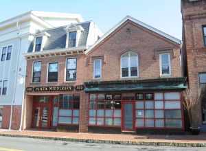 Buildings on the south side of College Street, Middletown, Connecticut, USA. From left to right: 
The G. A. Chaffee Building, 105 College Street, built c. 1870. For much it its history, the Chaffee Building was a tavern. Now part of Middlesex