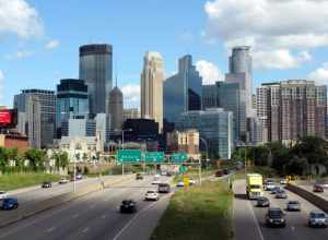Minneapolis Skyline from Franklin Avenue Bridge