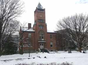 The 1891 Montgomery County Courthouse in the winter