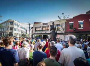 Several hundred people participated in the "Richmond Stands United for Racial Justice" rally and march on September 16, 2017 in Richmond, Virginia, to counter planned pro-Confederate statue demonstrations.