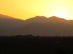 The sunset as seen from Rock Canyon Park.
