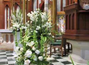 The Paschal Candle in St. Augustine Cathedral in Bridgeport, Connecticut.