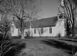 Front of St. Peter's Episcopal Church, located at 312 N. Division Street in Carson City, Nevada, United States.  Built in 1868, it is listed on the National Register of Historic Places.