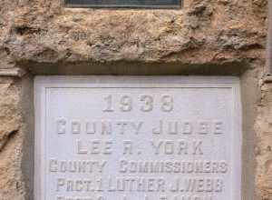 Plaques on the former Welfare Building in Abilene, Texas, United States.