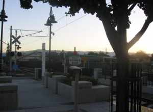 The Winchester Transit Center in Campbell, California, USA.  End of light rail line.