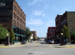 "Historic 4th Street" in downtown Sioux City, Iowa.