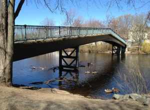 Corporal Joseph U. Thompson Footbridge over the w:Charles River from Watertown, Massachusetts.