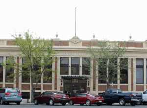 The Greeley Tribune Building, located at 714 8th Street in Greeley, Colorado. The property is listed on the National Register of Historic Places.