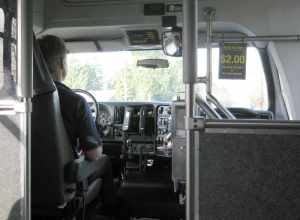 Metro contracts its DART (Dial A Ride Transportation) service out to Hopelink. DART is a fixed route service that allows deviations for pickups and dropoffs.

This is the driver's area for &lt;a