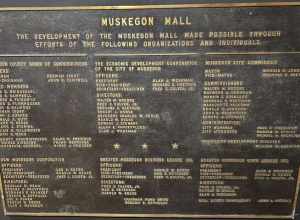 Plaque from the Muskegon Mall at the Muskegon Museum of History &amp; Science in Muskegon, Michigan