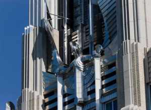 Detail of facade of the Niagara Mohawk Building as seen from Erie Boulevard West, Syracuse, New York, United States