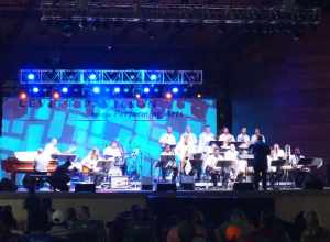 The University of Texas at Arlington Jazz Orchestra performing at the Levitt Pavilion in Arlington, Texas (United States).