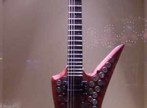 Guitar from Dimebag Darrell, guitarist of former heavy metal band Pantera, exposed at the Hard Rock Casino in Florida.