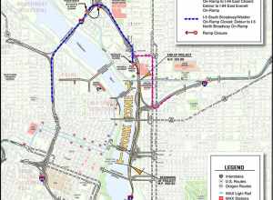 I-5/Portland, OR: Full weekend closures for repaving: 11p Fri 7/13 to 5a Mon 7/16 between Fremont Bridge and Marquam Bridge