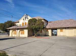 The former Southern Pacific Railroad station in Bakersfield in December 2021