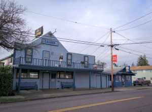 Outside Billiard's Tavern in Banks, Oregon