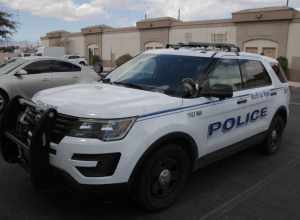 A 2016 Ford Police Interceptor Utility of the North Las Vegas Police Department parked in front of the North Las Vegas Police Officer's Association.