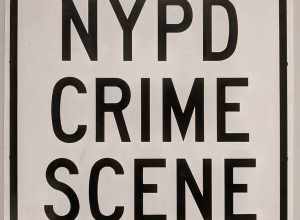 New York City Police Department crime scene sign in the New York State Museum