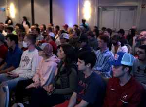 Attendees at the University of Alabama tour stop of the 2021 Turning Point USA college tour at Hotel Capstone in Tuscaloosa, Alabama.

Please attribute to Gage Skidmore if used elsewhere.