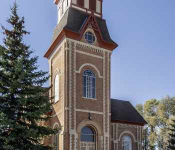 The Randolph Tabernacle LDS church in Randolph, Utah, USA